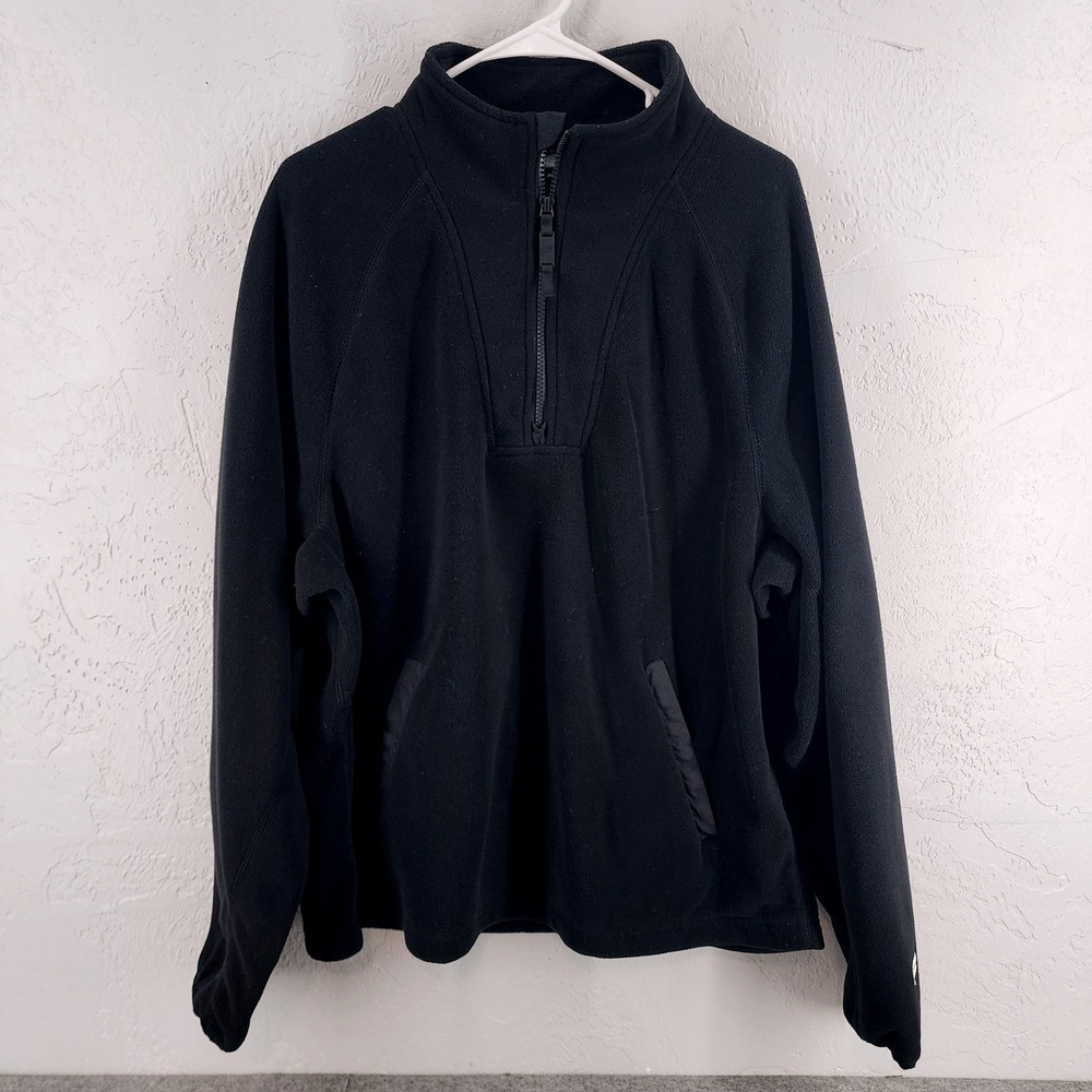 Fabletics Black Fleece Quarter Zip Pullover Activewear Jacket Mens Large
